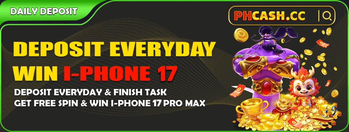 PHCASH daily deposit lucky spin — win cash or iPhone 17 Pro Max